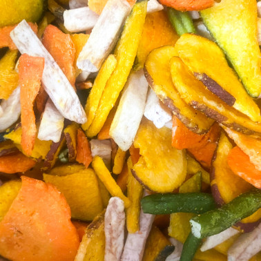 Chips di verdure, veggie chips, verdure essiccate e salate