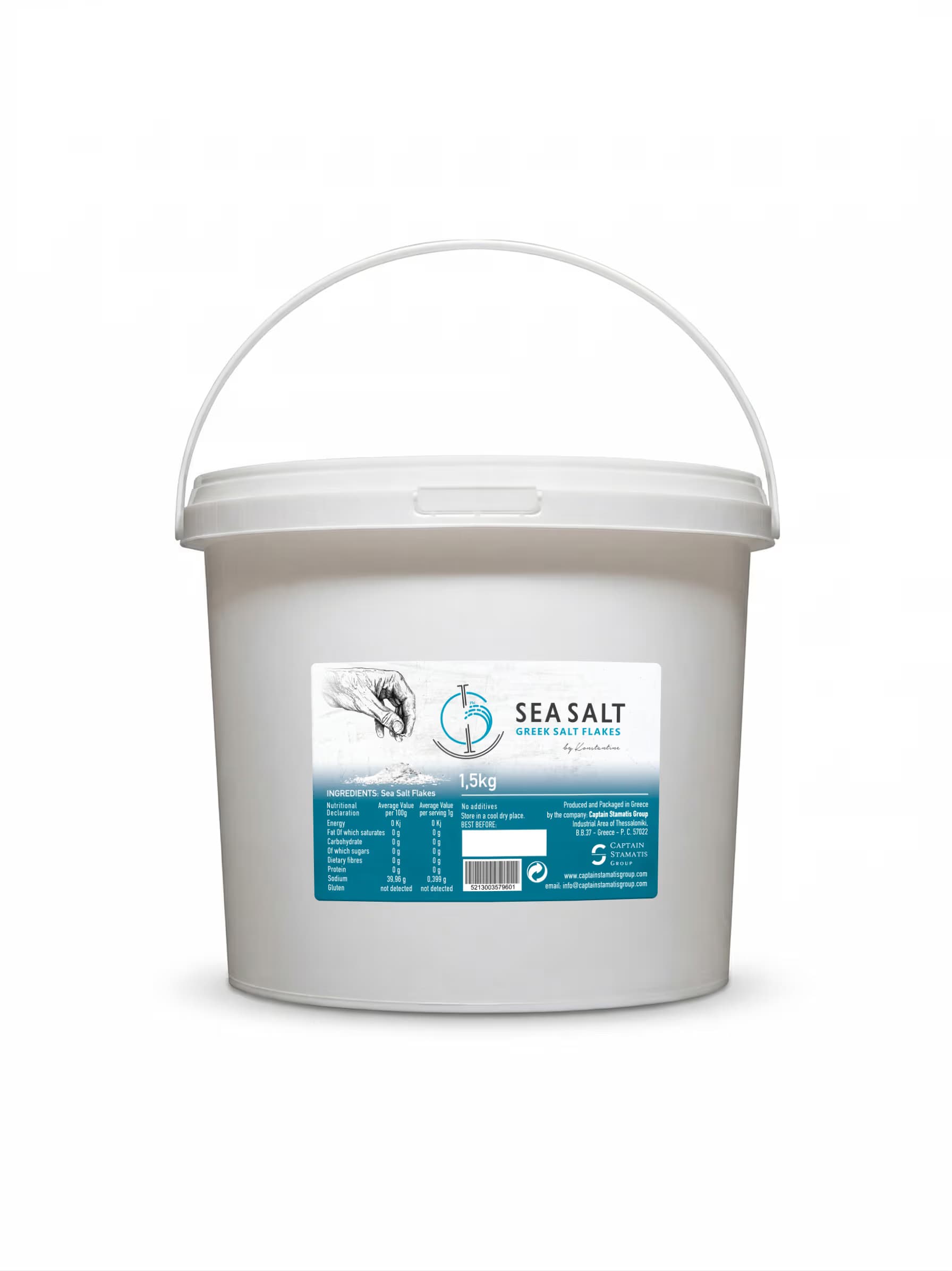 Fiocchi di Sale marino Naturali Greek Salt Flakes Secchiello | 1,5 Kg