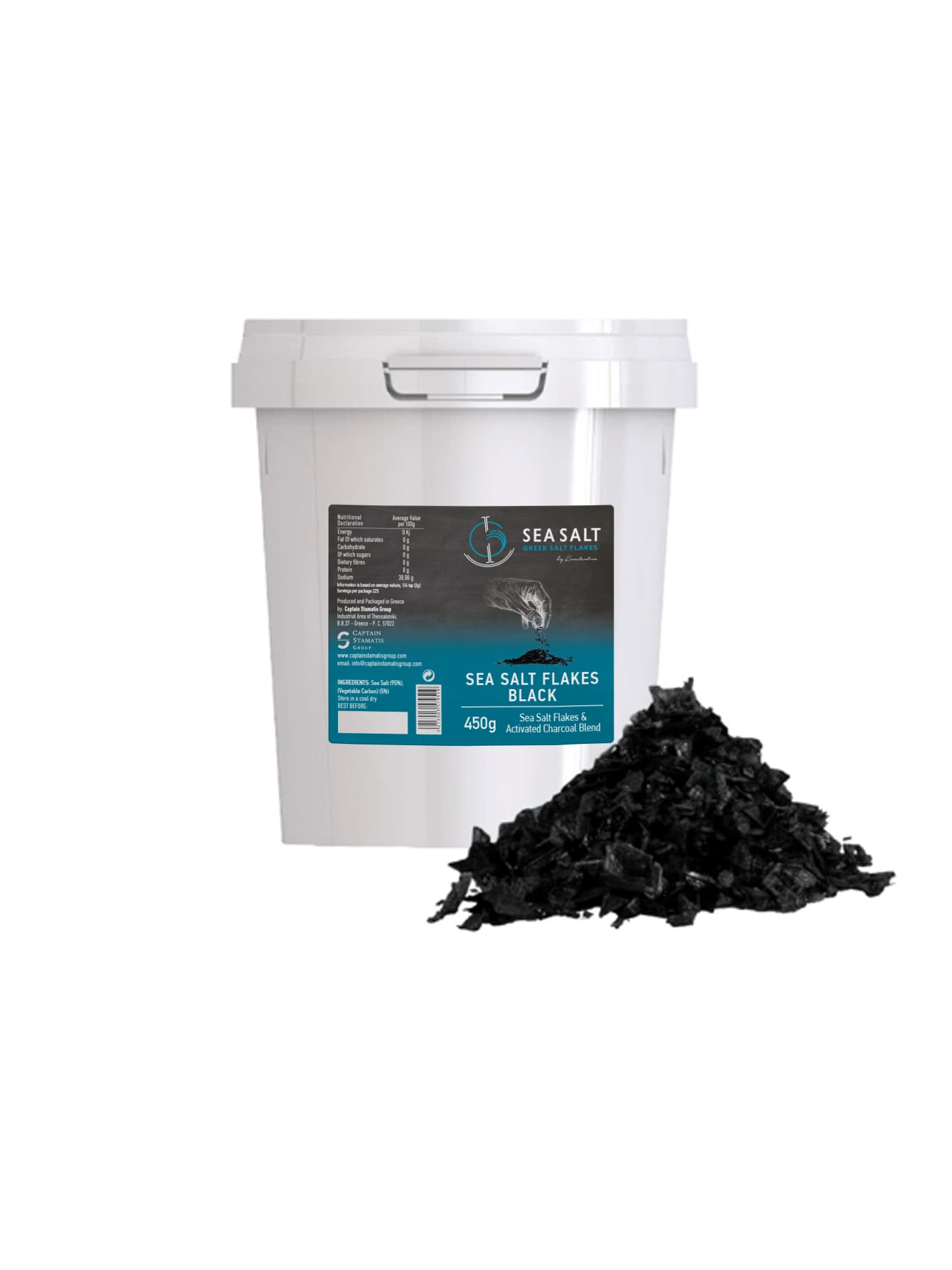 Fiocchi di Sale marino Nero Greek Salt Flakes | Secchiello 450g