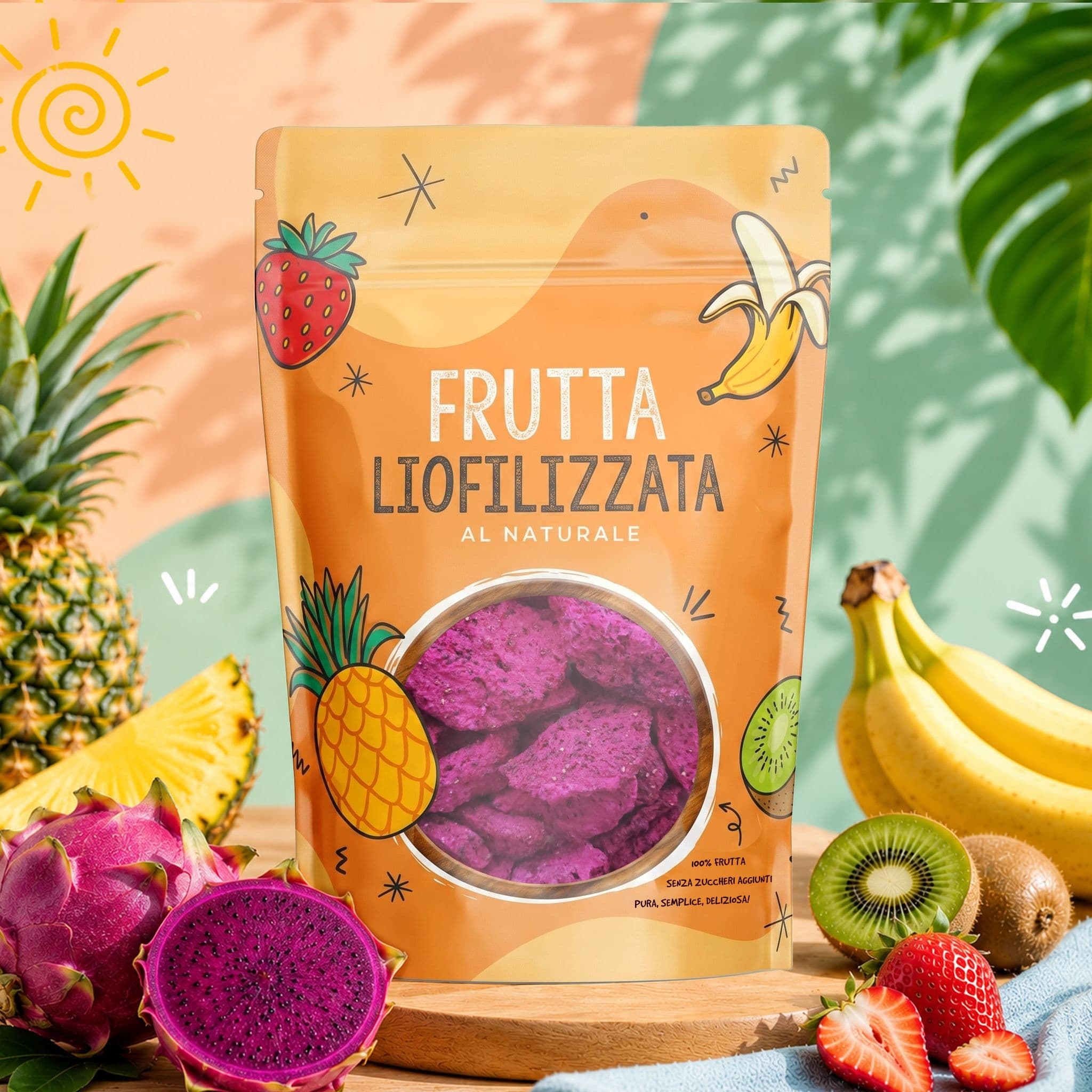 Dragon Fruit Liofilizzato a Fette - Pitaya rossa