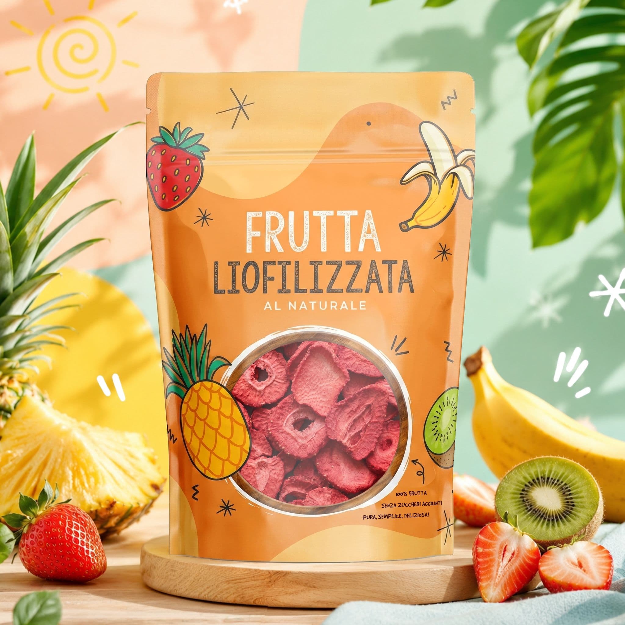Fragola liofilizzata a fette