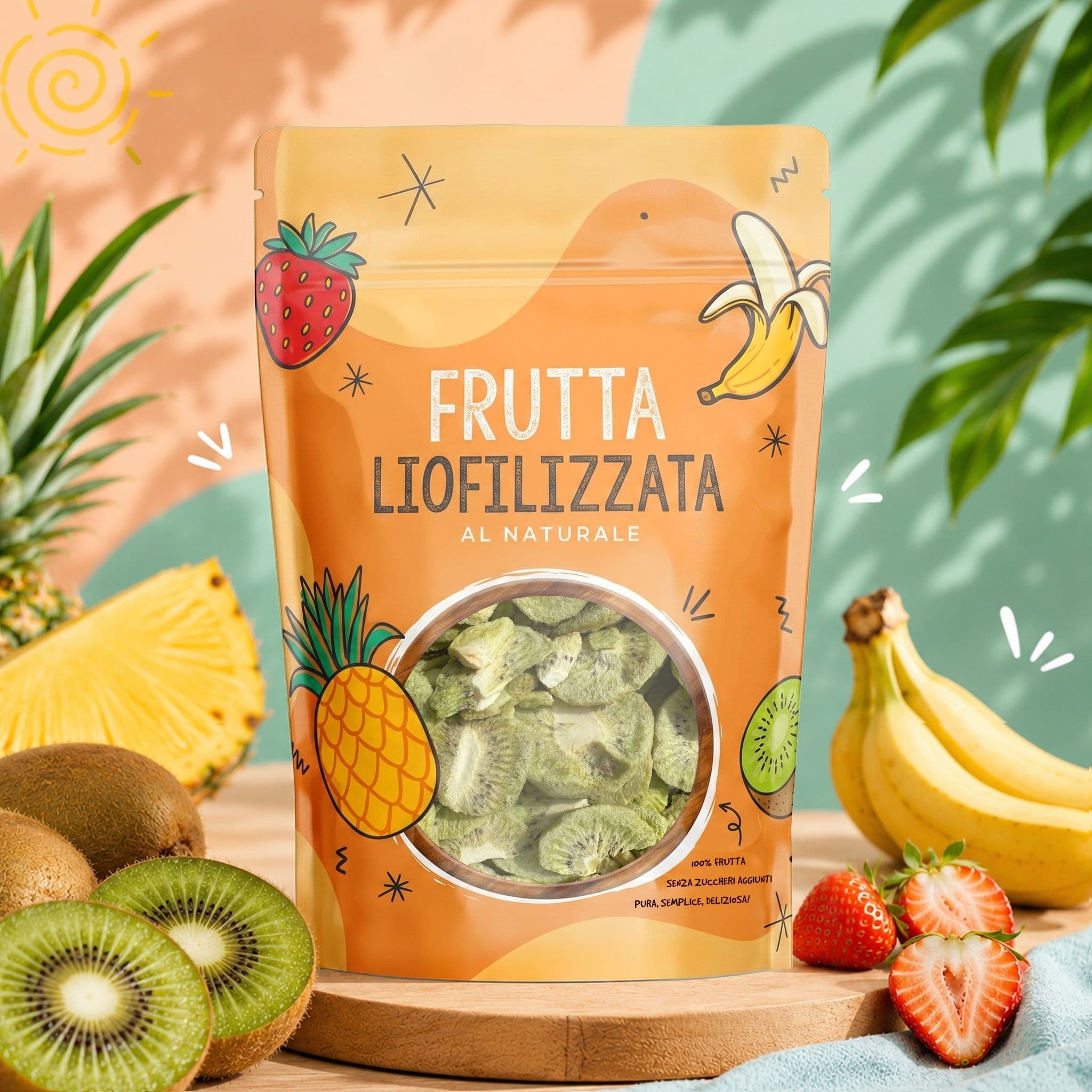 Kiwi liofilizzato a fette