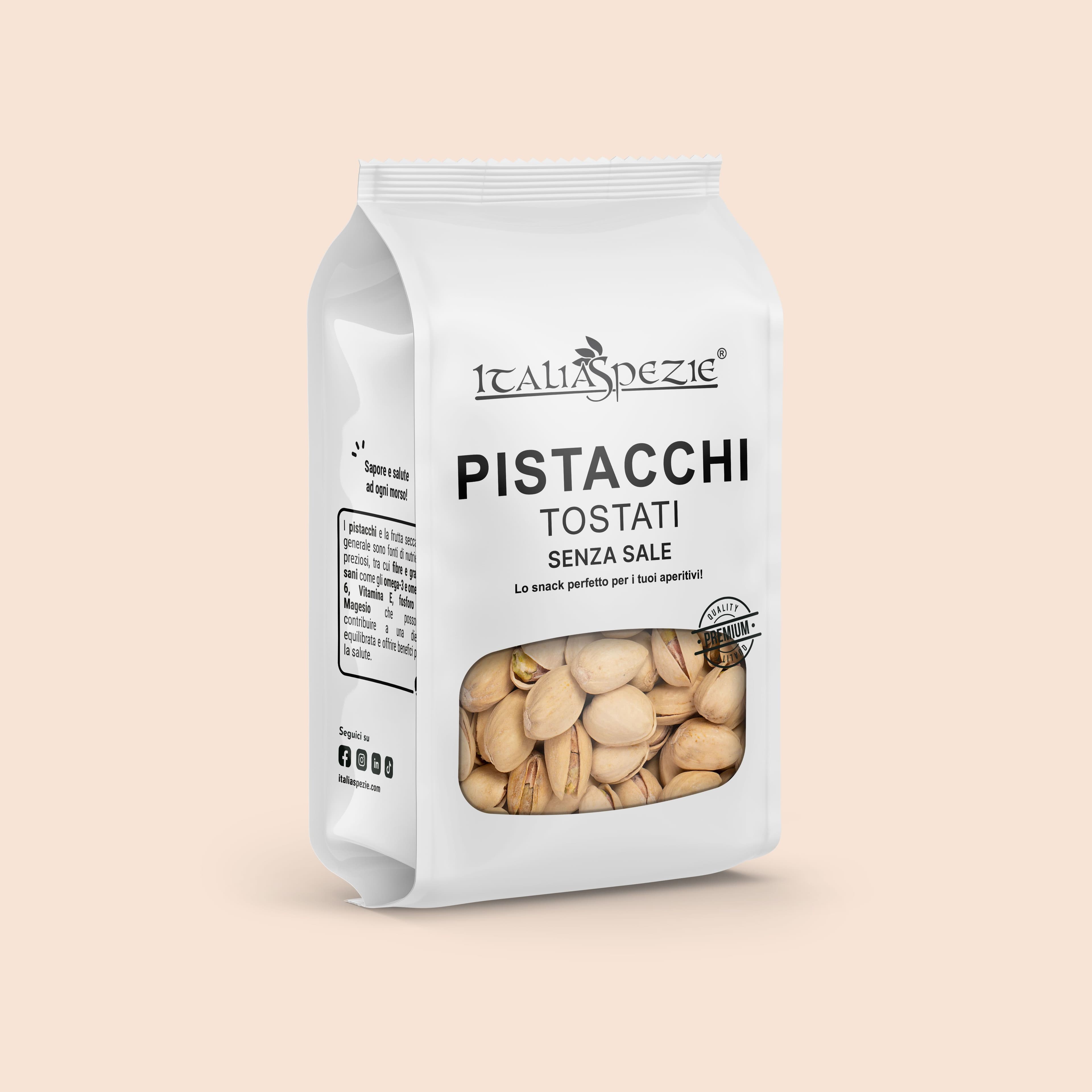 Pistacchi Tostati - Senza Sale - Pacchetto 2 x 500 g