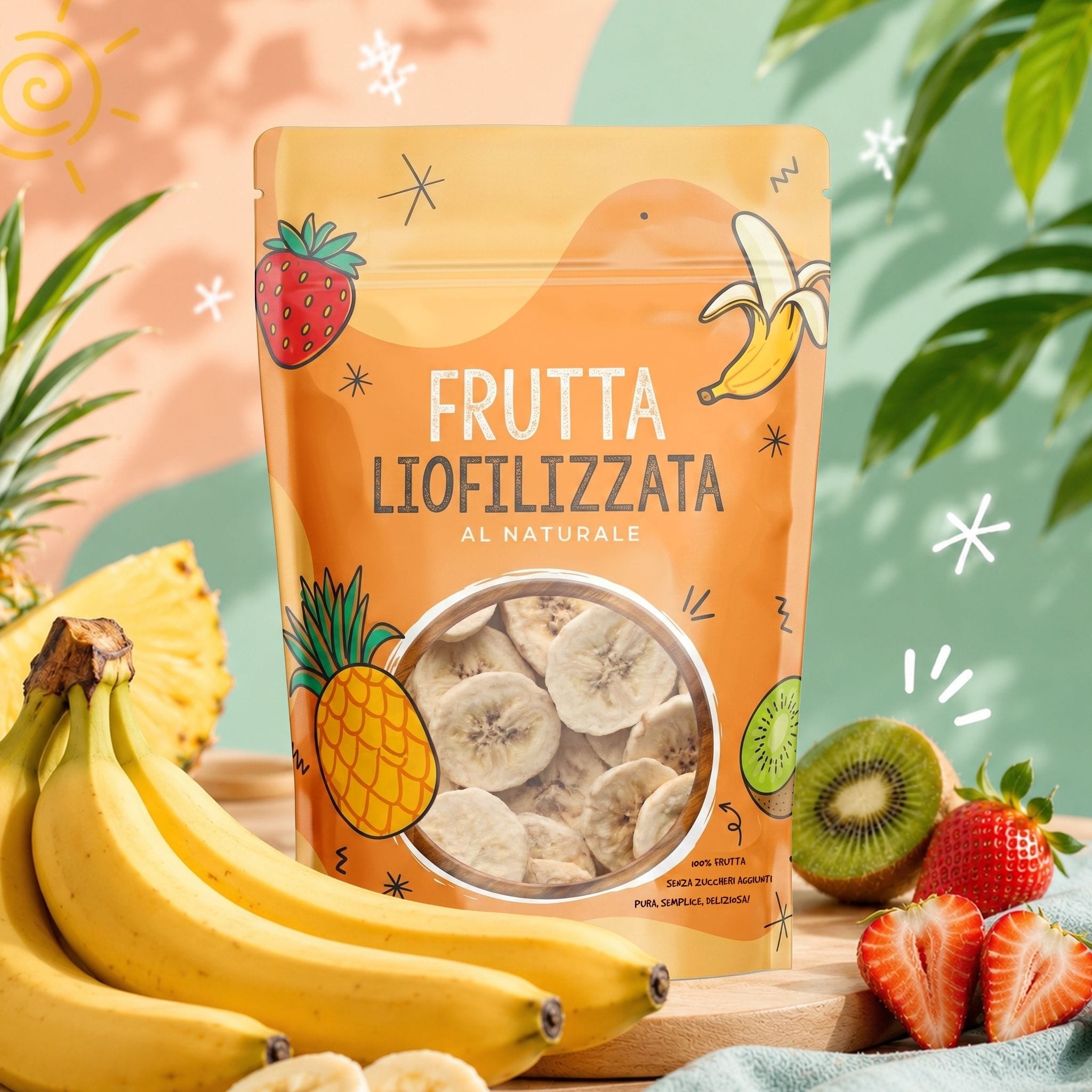 Banana liofilizzata a fette