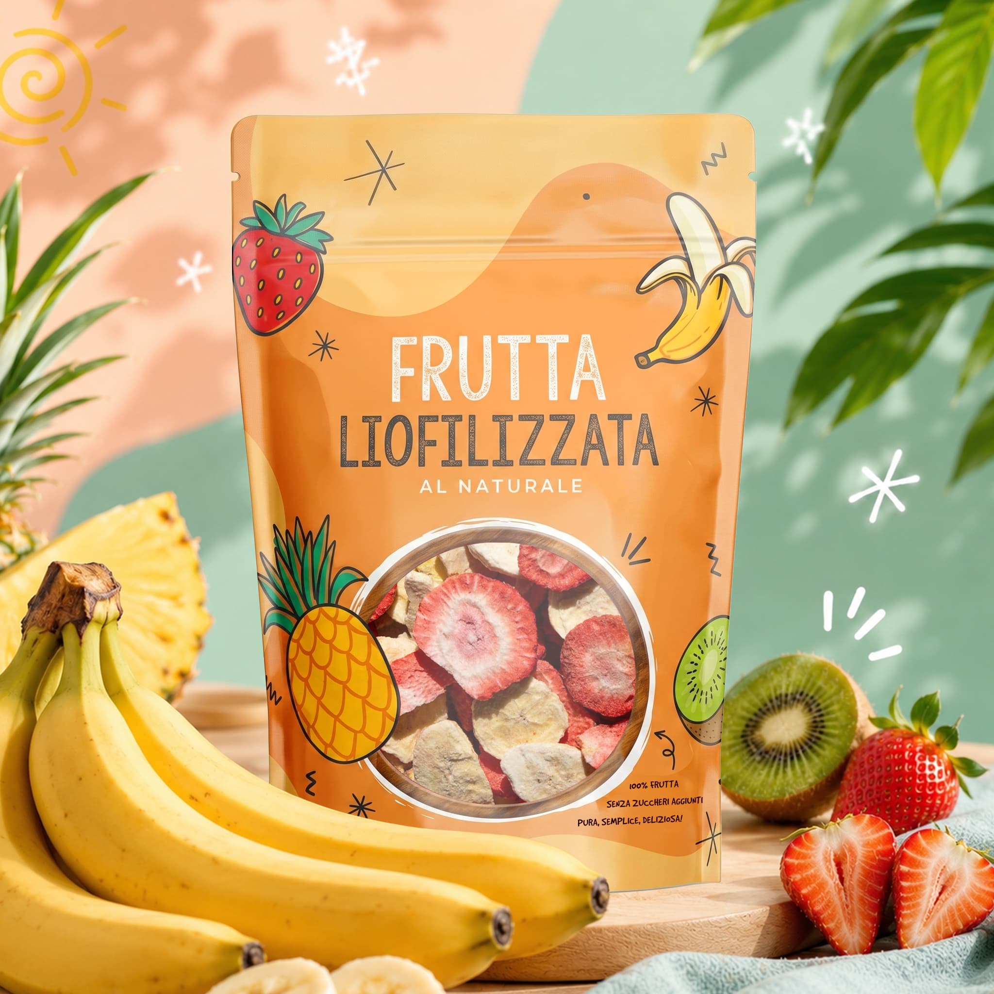 Mix Banana e Fragola liofilizzate